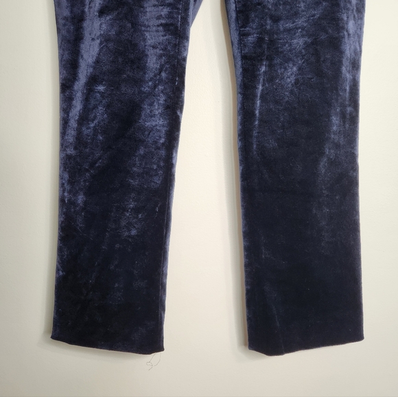 Pierre Balmain Dark Blue Velour 4 Button Highrise Straight Leg Pants Size 40 EU - Picture 4 of 16